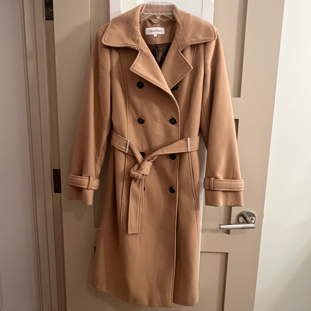 Calvin Klein Wool Blend Trench Coat